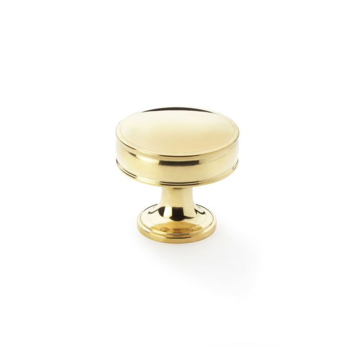 2 Ringed Disk Knob -A&W(Lynd) - Unlacquered Brass