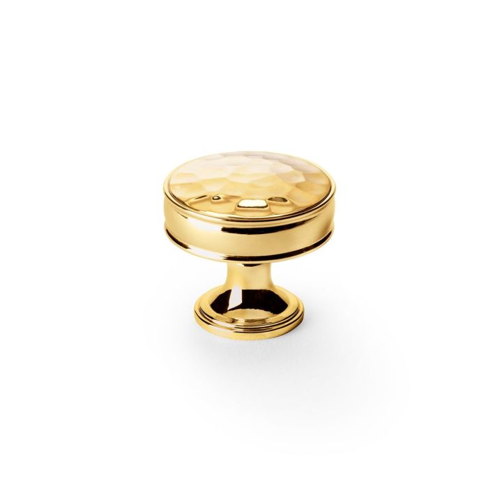 Hammered Cupboard Knob -A&W(Lynd)- Unlacquered Brass