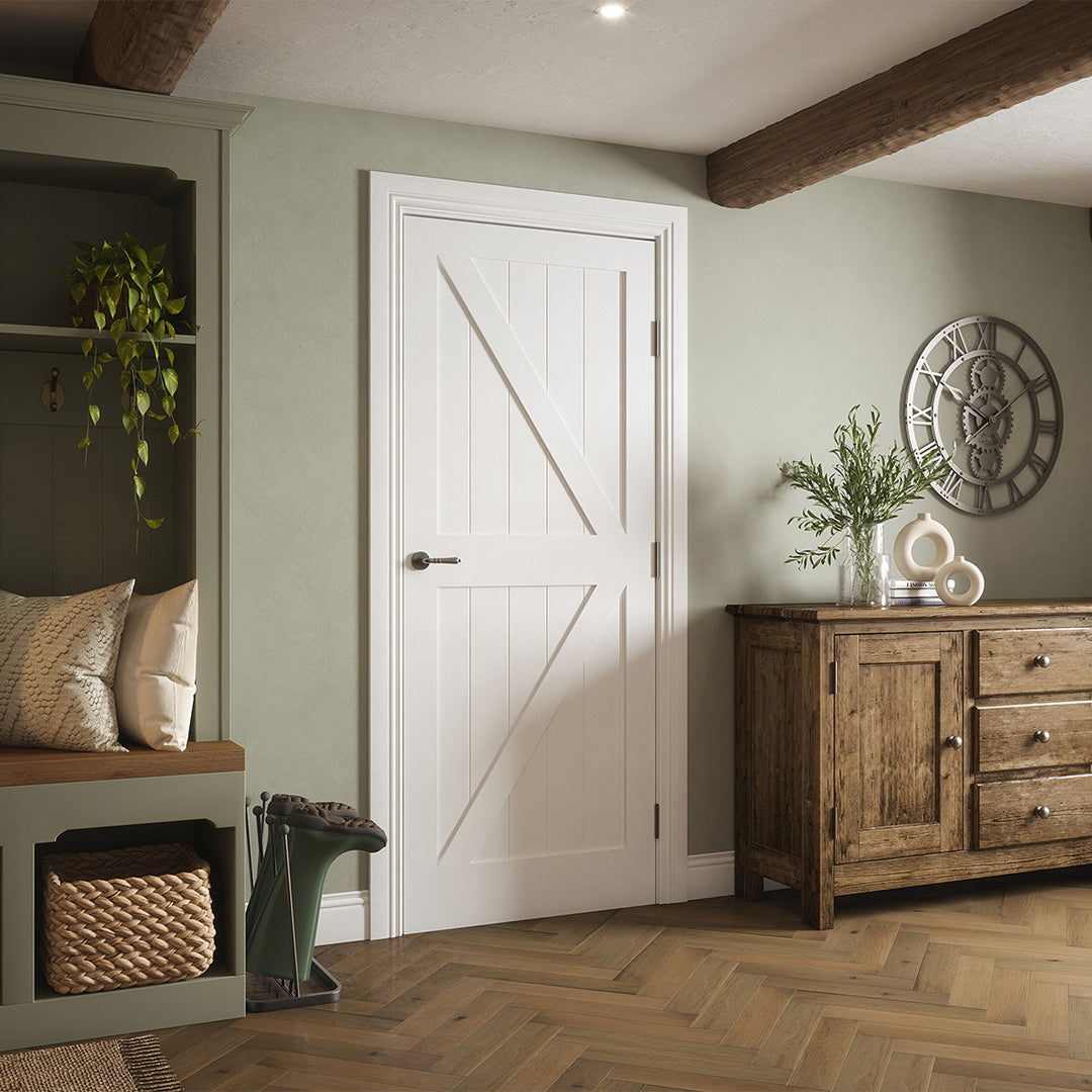 Devon Cotttage White Primed Door - Solid