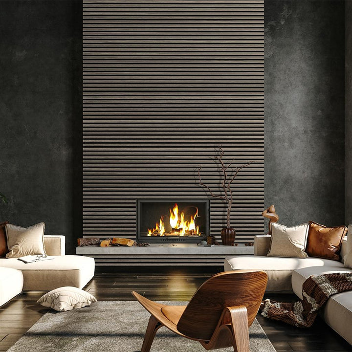 FT Unika Acoustic Panel (2.44m x 605mm x 22mm) - Grey Oak