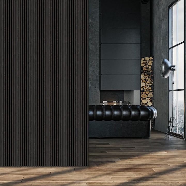 FT Unika Acoustic Panel (2.44m x 605mm x 22mm) - Black Oak
