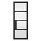 Portland 4 Lite Crittall Black Door - Clear/Reeded Glass