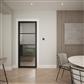 Portland 4 Lite Crittall Black Door - Clear/Reeded Glass