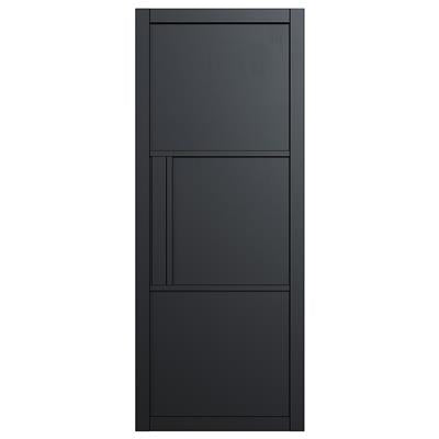 Seattle 3 Panel Crittall Black Door - Solid