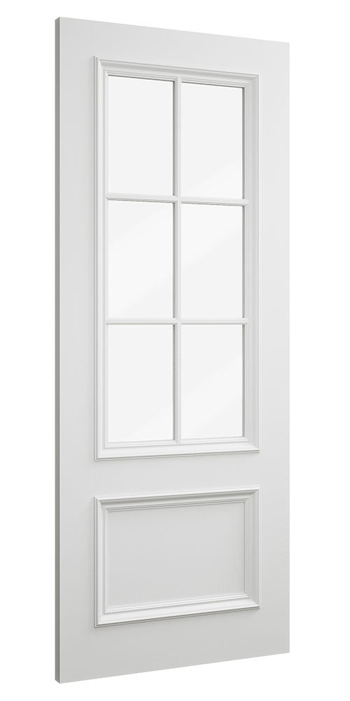Deanta WR2G6L White Primed Door - 6 Panel Glass