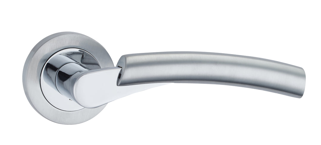 Senelli Bella 625 Lever on Rose Door Handle - 2 tone PC&SN