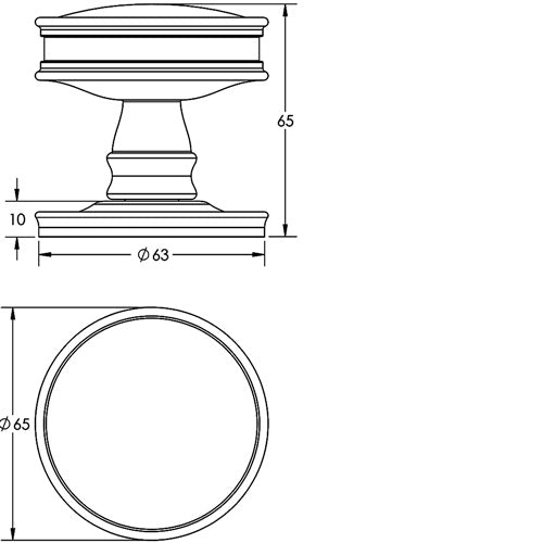 Berkeley Mortice Door Knob - Dark Bronze (DB)