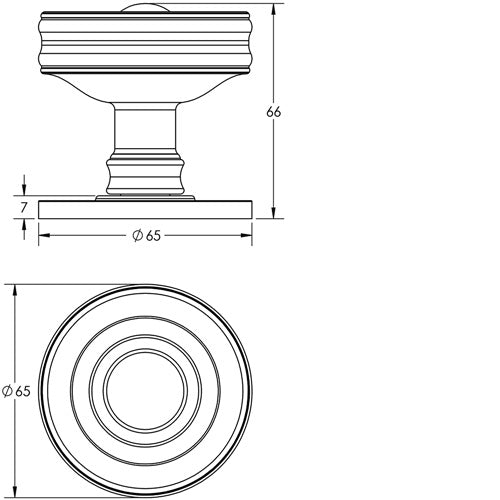 Bloomsbury Mortice Door Knob - Polished Nickel (PN)