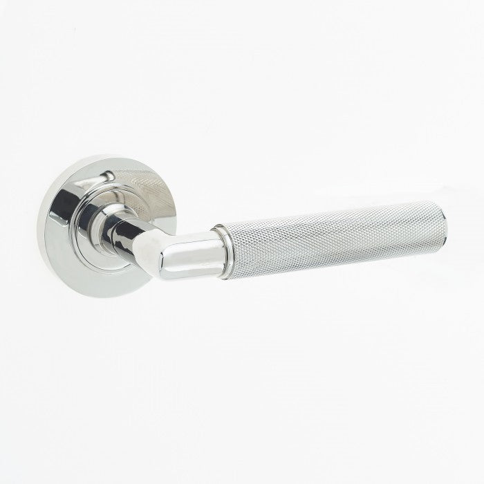 Piccadilly Knurled Door Handle - Polished Chrome - PC