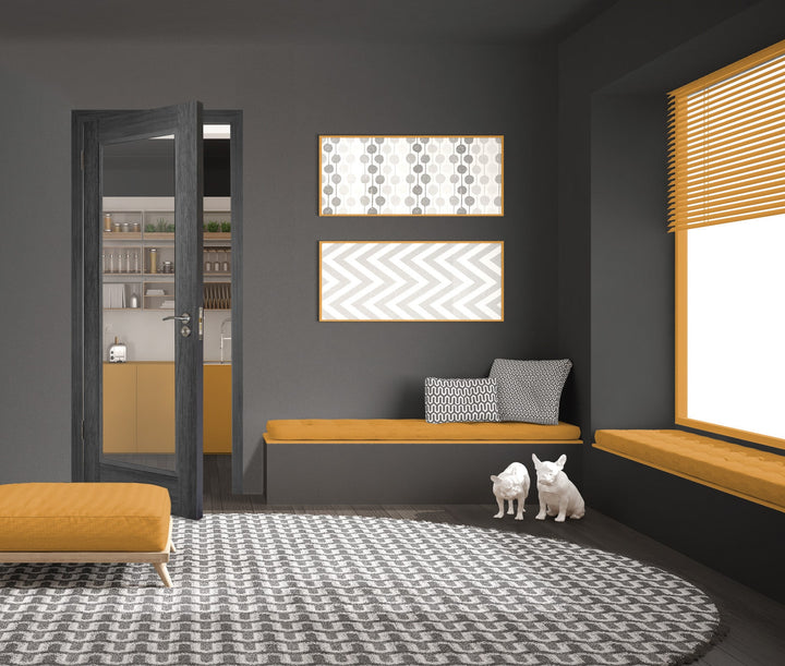 Doras Dalken Shaker Luxury Laminate Grey Door - Glass