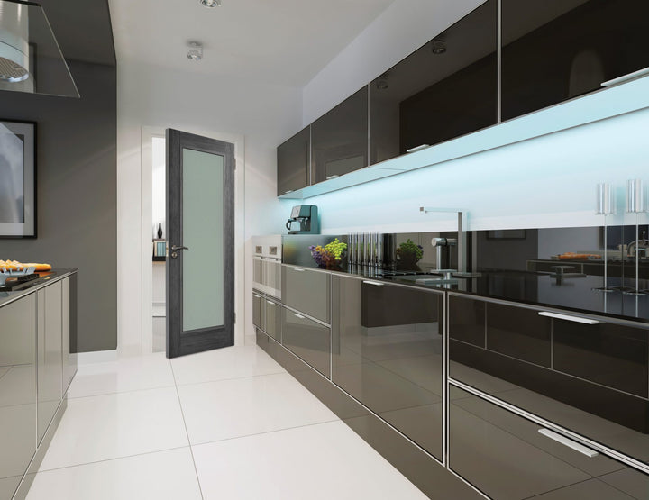 Doras Dalken Shaker Luxury Laminate Grey Door - Glass