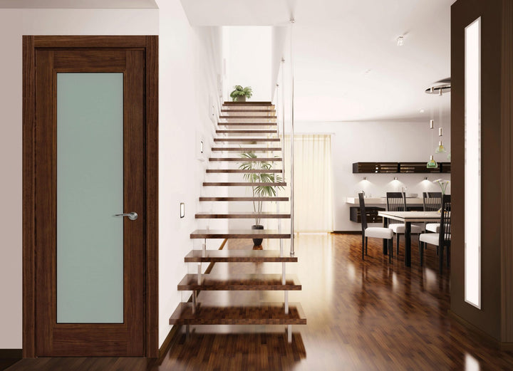 Doras Shaker Luxury Laminate Walnut Door - Glass