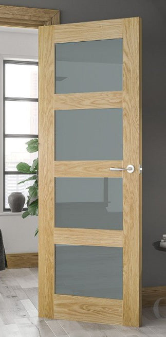 Deanta HP1G Oak Door - - Glass