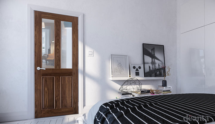 Deanta NM4G Walnut Door -  Glass