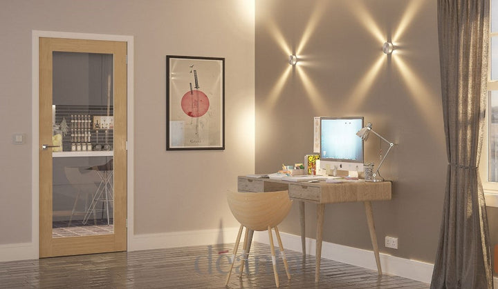 Deanta NM6GF Oak Door - Frosted Glass