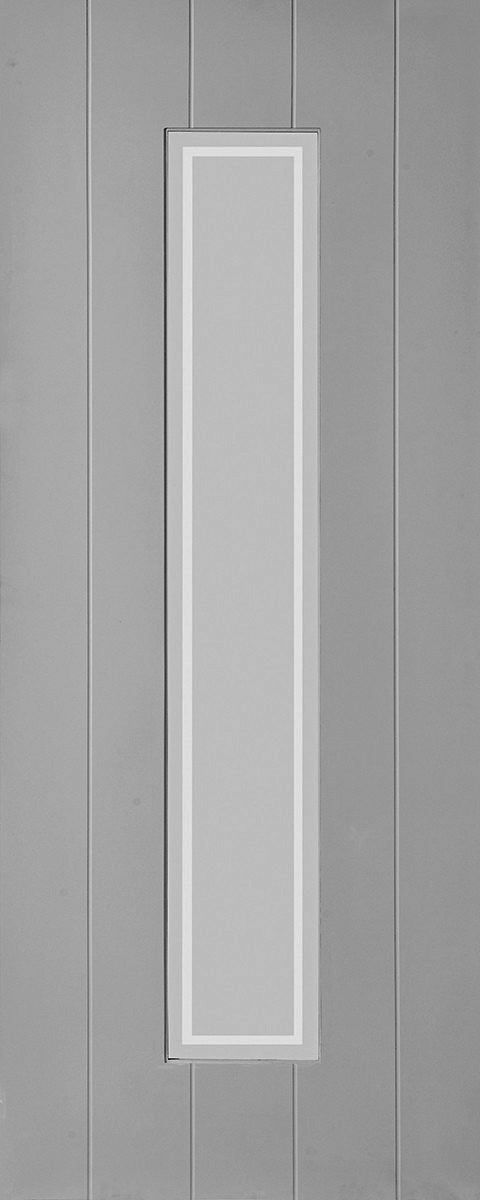 Seadec 42mm Somerset  Glazed White Primed Door - Printed Frosted Glass
