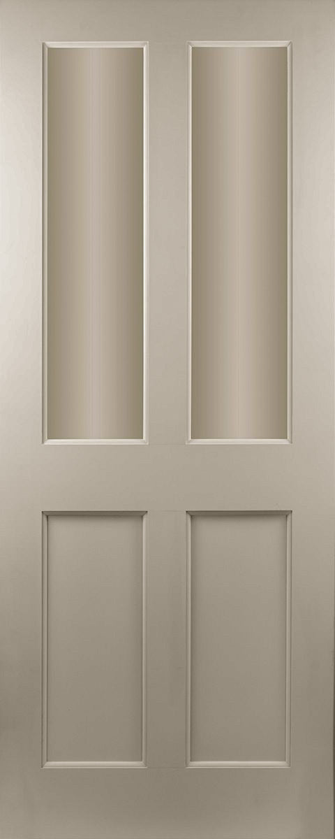 Seadec Waterford White Primed -  2 Panel &  Glass Clear/Frosteded Door