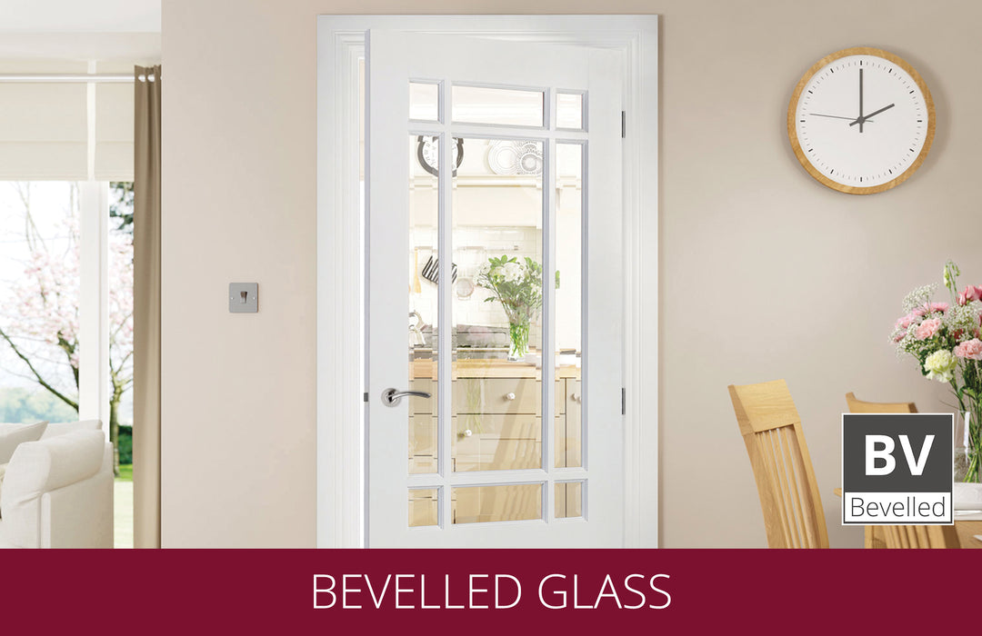 Deanta NM5GB White Primed Door - Glass Bevelled