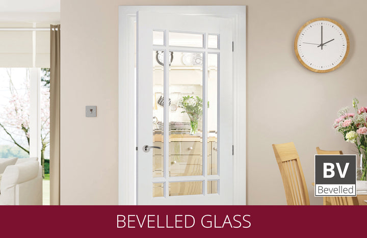 Deanta NM5GB White Primed Door - Glass Bevelled