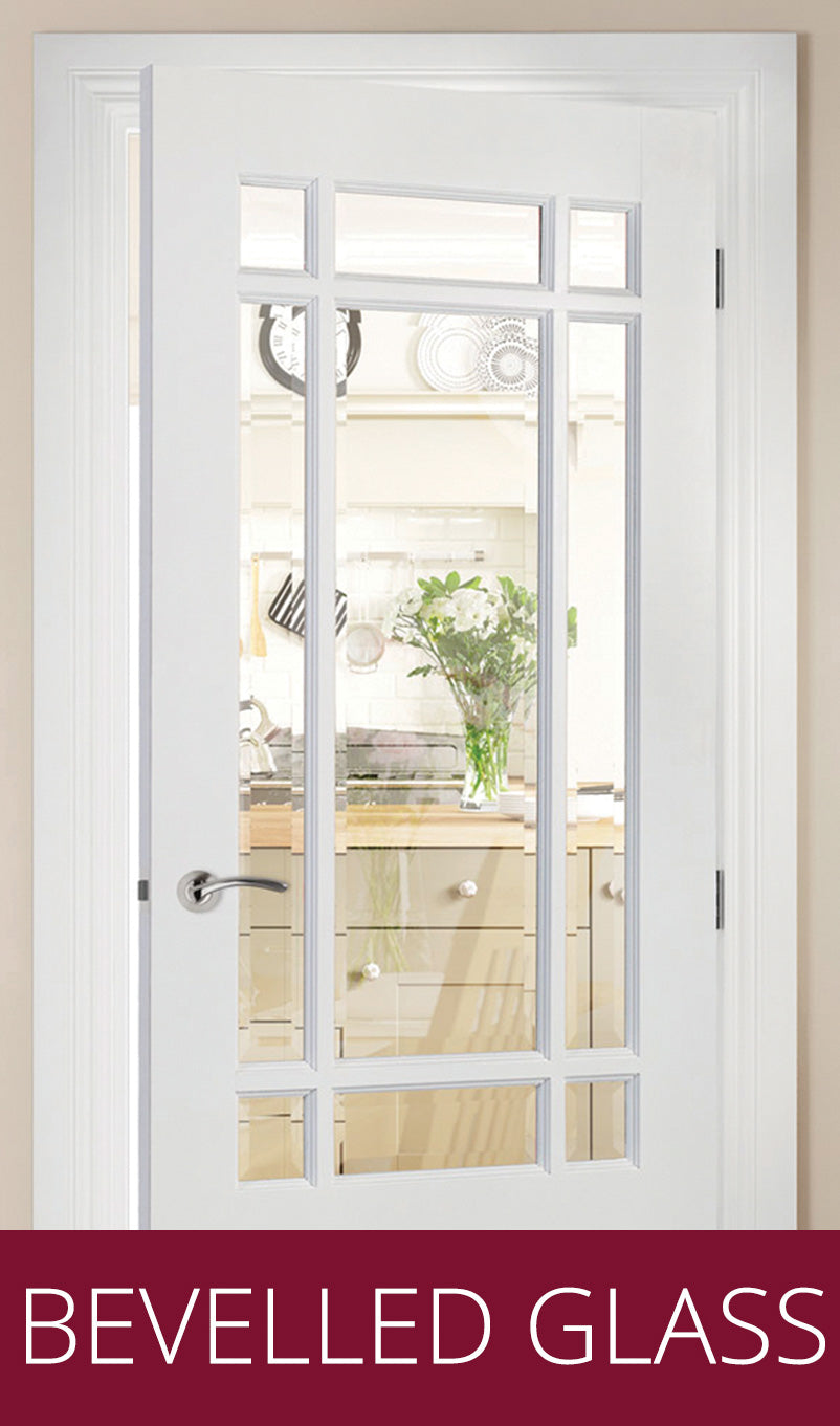 Deanta NM5GB White Primed Door Glass Bevelled