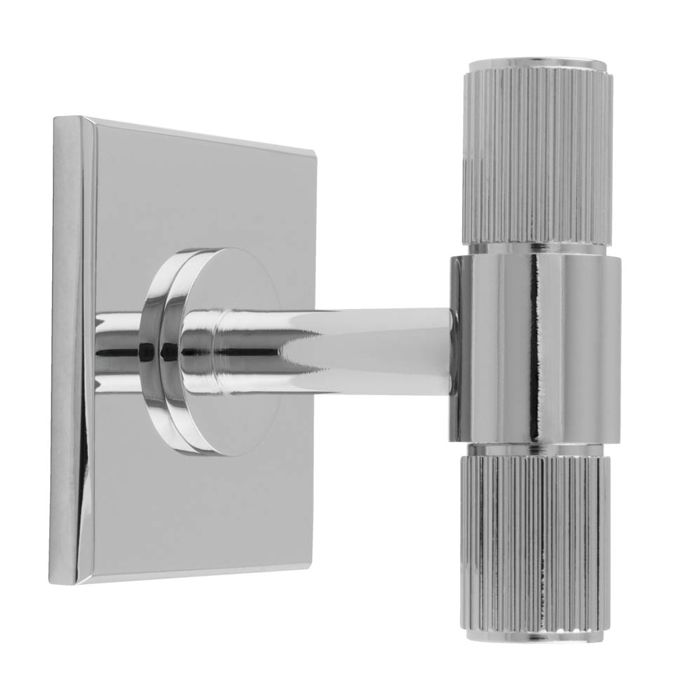 Lined T-Bar Knob -CB- Polished Chrome