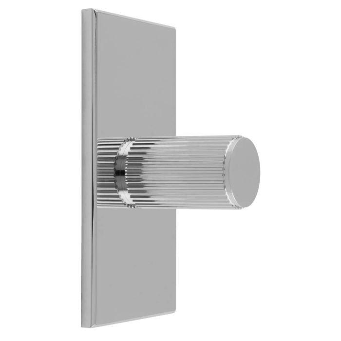 Lined Knob -CB- Polished Chrome