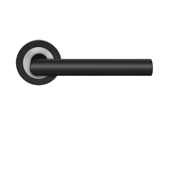 Rhodos lever handle  -CosmosBlack/SatinStainlessSteel