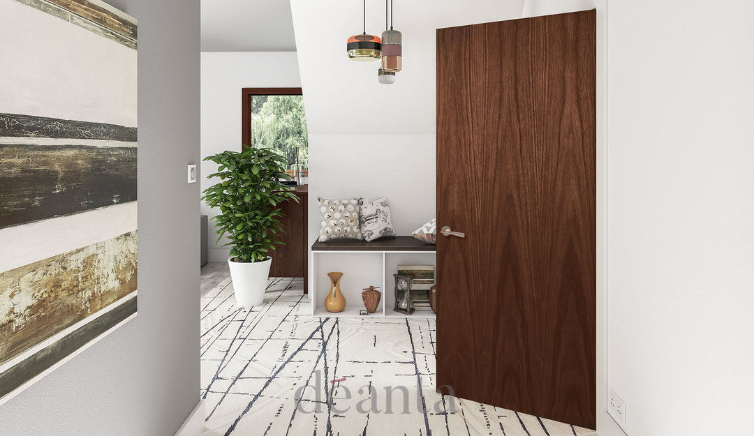 Flush Walnut Door - FD30 Solid