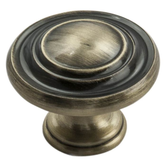 Traditional Pattern Knob - Antique Burnished Brass