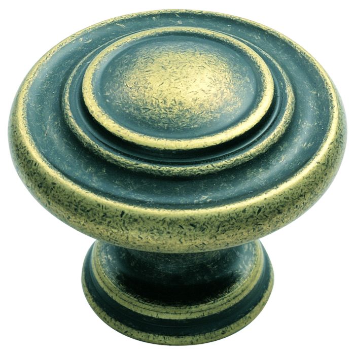 Traditional Pattern Knob - Antique Brass