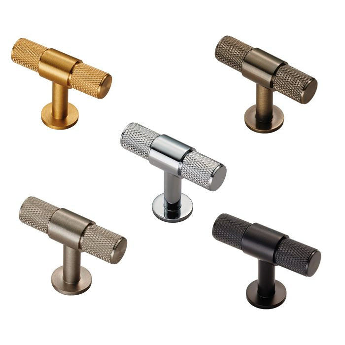 Knurled T-Bar Knob -CB- Satin Brass