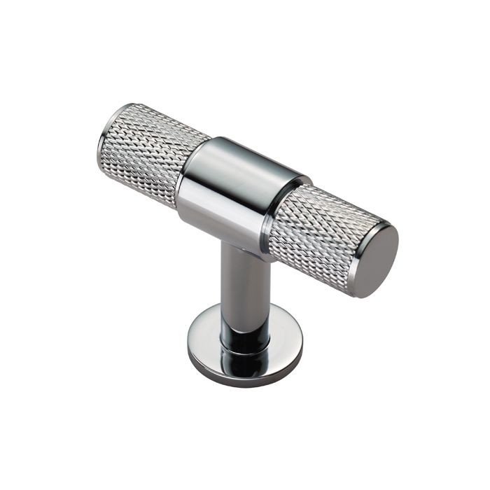 Knurled T-Bar Knob-CB-Polished Chrome