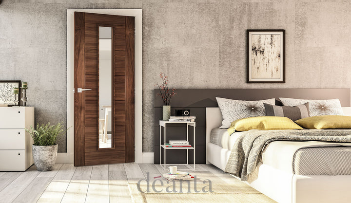 Deanta HP16G Walnut Door - Glass/Unglazed