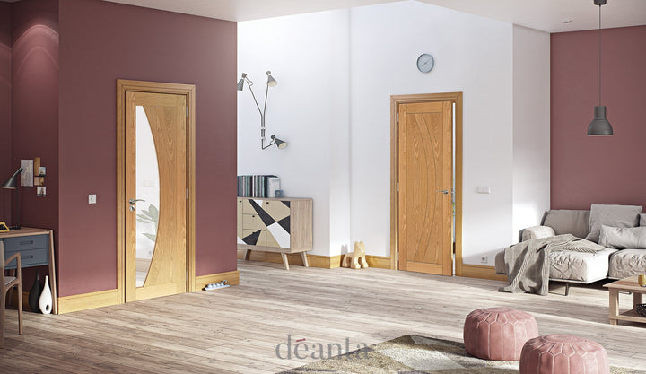 Deanta HP35G Oak Door -  Glass