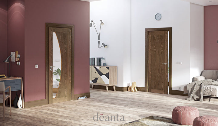 Deanta HP35G Walnut Door -  Glass