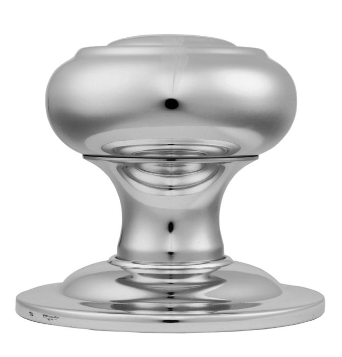 Mushroom Centre Door Knob - Polished Chrome