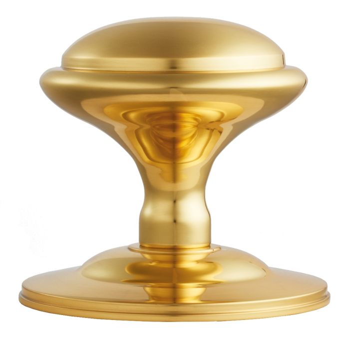 Slender Mushroom Door Knob - Polished Brass