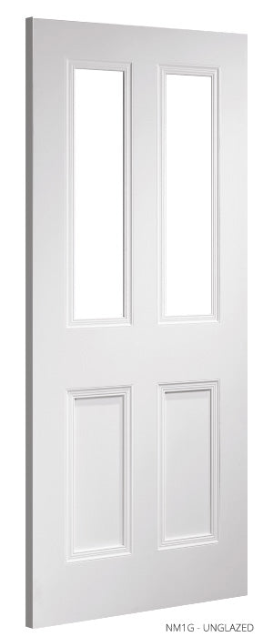 Deanta NM1G White Primed Door -  Glass