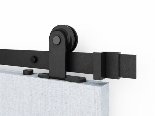 Rustic 100 Top Mount Sliding DoorTrack - Black